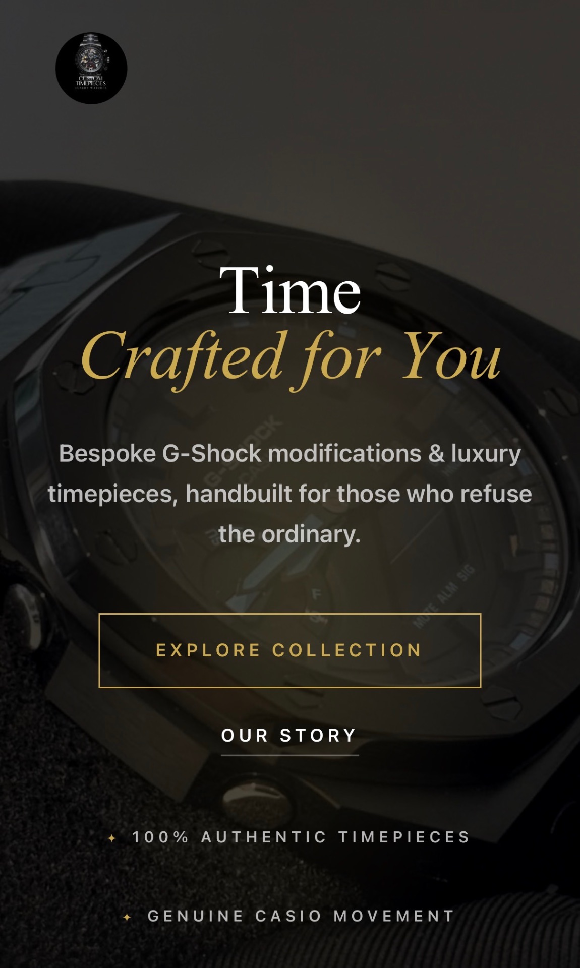 Custom Timepieces website preview