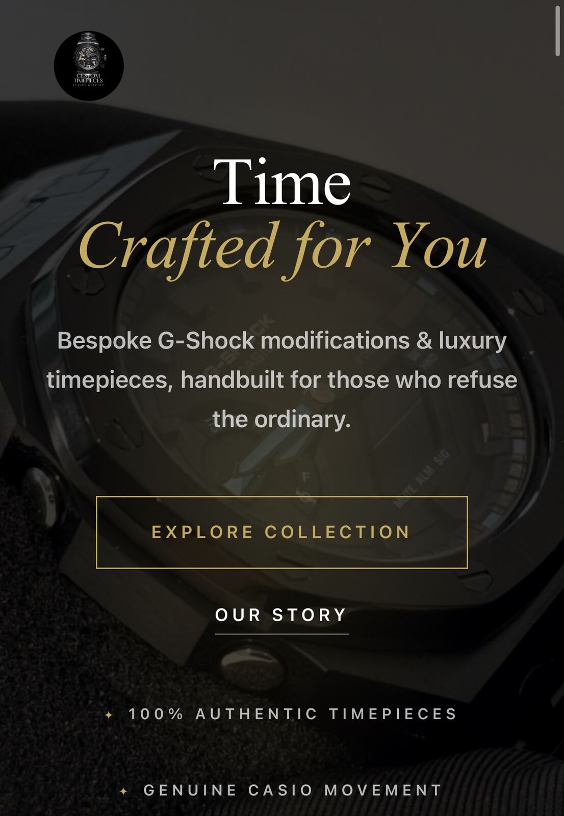 Custom Timepieces website preview 1